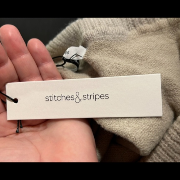 Stitches & Stripes Shireen Ribbed Off Shoulder Pullover Sweater Beige Size S - Picture 12 of 15